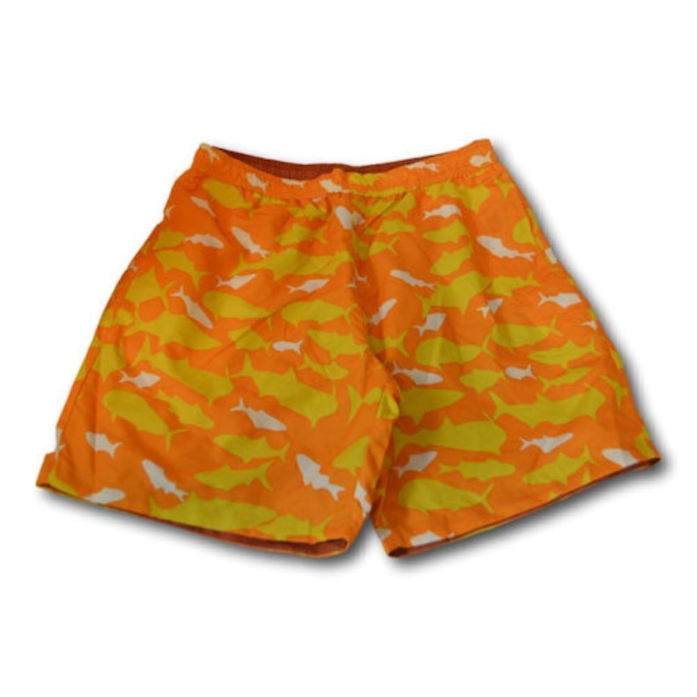 Mens Islandia Trunks Shorts Swimtrunks Reversible Orange Shark Size: Medium M